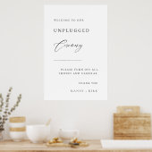 Unplugged Ceremony Wedding Sign ポスター (キッチン)