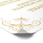 Unplugged Ceremony Wedding Sign | Gatsby Art Deco ポスター (角)