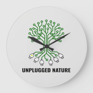 Unplugged Nature Circuit Tree USB ラージ壁時計