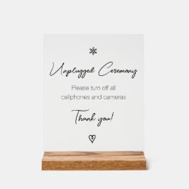 Unplugged Wedding Ceremony Fancy Calligraphy  アクリルサイン