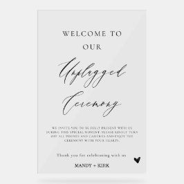 Unplugged Wedding Ceremony Sign | Please Turn Off アクリルサイン