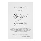 Unplugged Wedding Ceremony Sign | Please Turn Off  ポスター (正面)