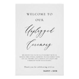 Unplugged Wedding Ceremony Sign | Please Turn Off  ポスター