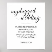 Unplugged Wedding No Social Media Sign ポスター (正面)