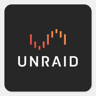 Unraidステッカー – 黒 スクエアシール
