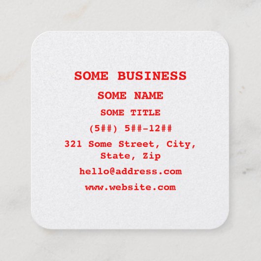 Unrecycle Symbol スクエア名刺 (裏面)