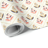 Unrolled and flat views of floral wrapping paper ラッピングペーパー (ロールコーナー)
