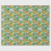 Unrolled and flat views of gift wrap ラッピングペーパー (フラット)