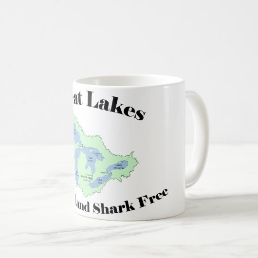 Unsalted五大湖のマグおよび鮫は放します コーヒーマグカップ (正面右)