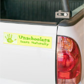 Unschoolersは自然に学びます バンパーステッカー (トラック上)