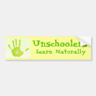Unschoolersは自然に学びます バンパーステッカー
