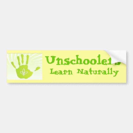 Unschoolersは自然に学びます バンパーステッカー (正面)