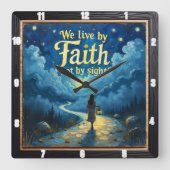 Unseen Paths: Trusting In Faith スクエア壁時計 (正面)