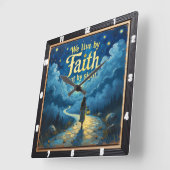 Unseen Paths: Trusting In Faith スクエア壁時計 (傾斜)