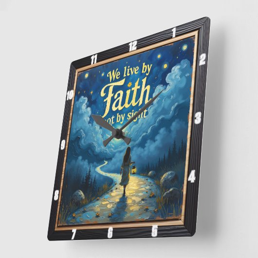 Unseen Paths: Trusting In Faith スクエア壁時計 (傾斜)