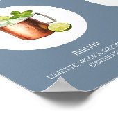 Unsere Lieblingscocktails Hochzeit Dusty Blue 01 ポスター (角)