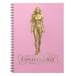 Unshakable: Power Written in Gold notebook pink  ノートブック