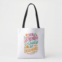 Unshakable Strength – Empowering Quote for Women トートバッグ