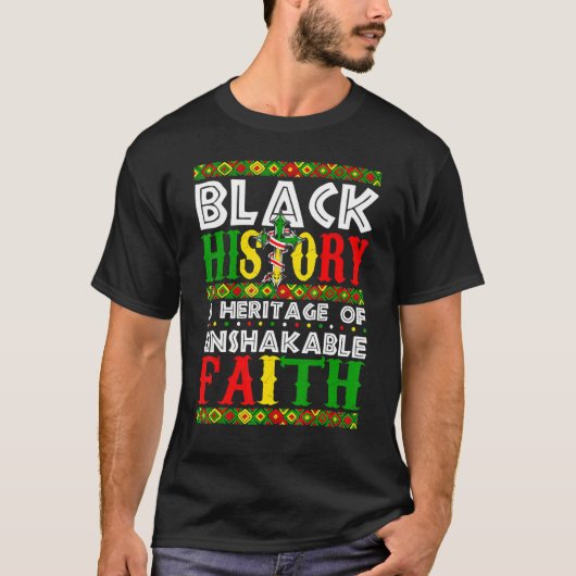 Unshakeable Faith Black History Month African Chri Tシャツ (正面)