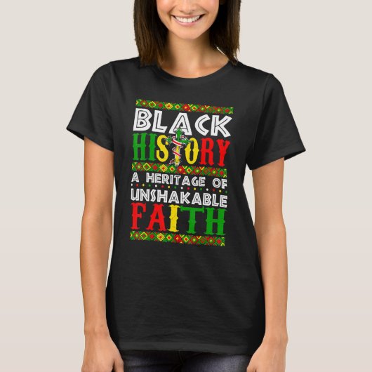 Unshakeable Faith Black History Month African Chri Tシャツ (正面)