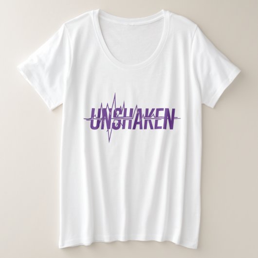 UNSHAKEN – Epilepsy Awareness Purple Day Design プラスサイズTシャツ (デザイン正面)