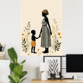  Unspoken Love - Mother and Child IV ポスター (ホームオフィス)