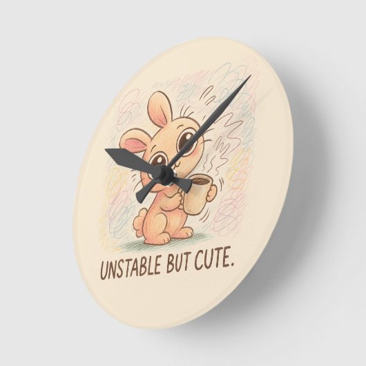 Unstable but Cute ラウンド壁時計 (傾斜)