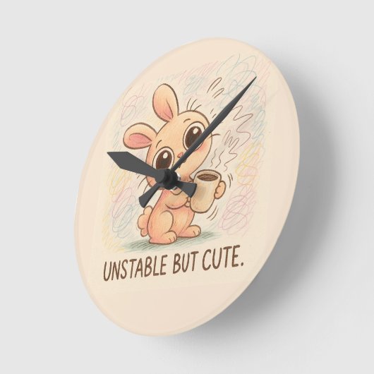 Unstable but Cute ラウンド壁時計 (傾斜)
