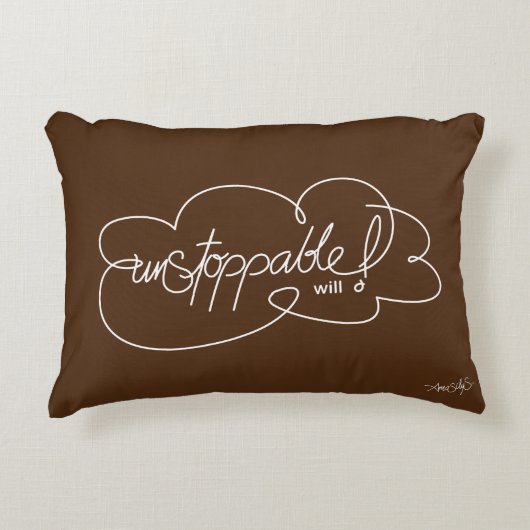 UNSTOPABLE will - CloudS -はっきりしたホワイトスクリプト アクセントクッション (正面)