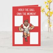 Unstoppable Charge Cartoon Rugby Power Run カード (黄色い花)