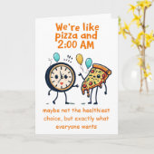 Unstoppable Duo: Pizza & 2:00 AM Anniversary カード (黄色い花)