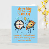 Unstoppable Duo: Pizza & 2:00 AM Anniversary カード (黄色い花)