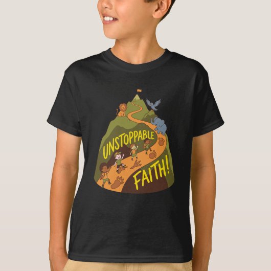 Unstoppable Faith Adventure – Kids Nature Mountain Tシャツ (正面)