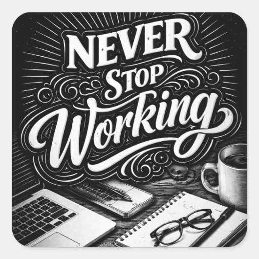 Unstoppable Hustle スクエアシール (正面)