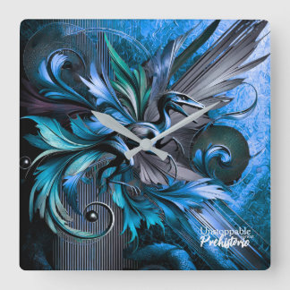 Unstoppable Raptor – Fuel Strength, Rule the Wild スクエア壁時計