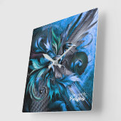 Unstoppable Raptor – Fuel Strength, Rule the Wild スクエア壁時計 (傾斜)