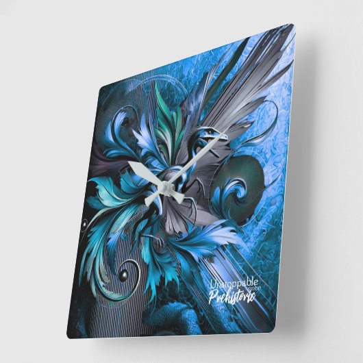 Unstoppable Raptor – Fuel Strength, Rule the Wild スクエア壁時計 (傾斜)