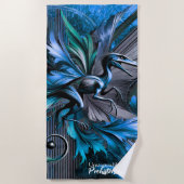 Unstoppable Raptor – Fuel Strength, Rule the Wild ビーチタオル (正面)