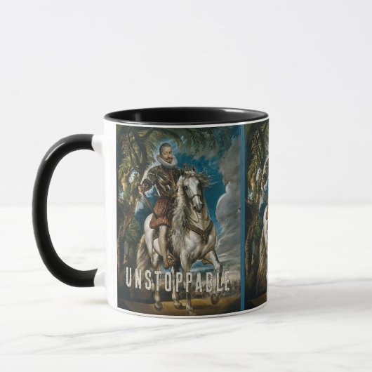 Unstoppable Rubens Horse Mug – Custom Name マグカップ (左)