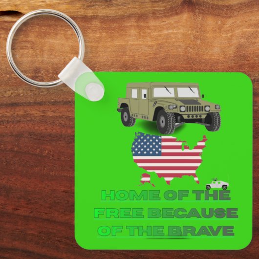 Unstoppable veterans bright green キーホルダー (正面)