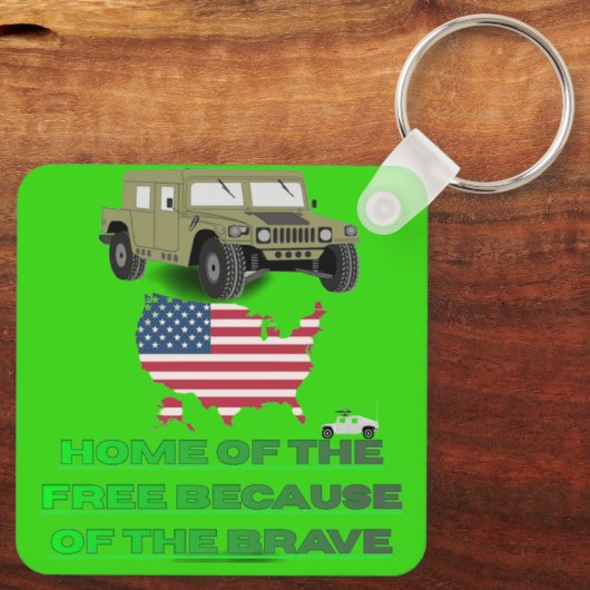 Unstoppable veterans bright green キーホルダー (裏面)