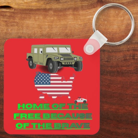 Unstoppable veterans bright red キーホルダー (裏面)