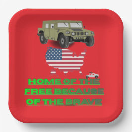 Unstoppable veterans red ペーパープレート