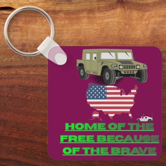 Unstoppable veterans wine colored キーホルダー (正面)