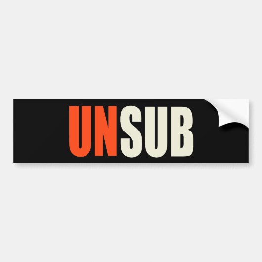 Unsubの未知数の主題 バンパーステッカー (正面)
