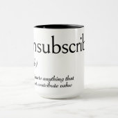 「UNSUBSCRIBE」の辞書的定義 マグカップ (中央)