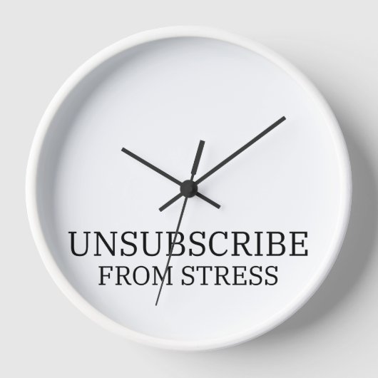 Unsubscribe From Stress Analog Typography Wall  壁時計 (正面)