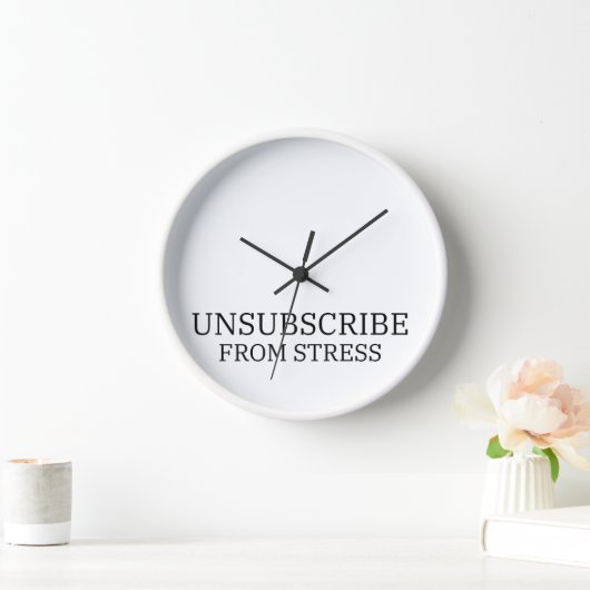 Unsubscribe From Stress Analog Typography Wall  壁時計 (ホーム)