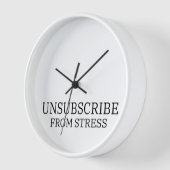 Unsubscribe From Stress Analog Typography Wall  壁時計 (傾斜)