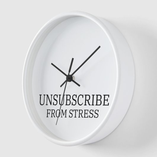 Unsubscribe From Stress Analog Typography Wall  壁時計 (傾斜)